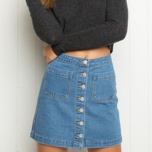 Brandy Melville Buttoned Denim Skirt
